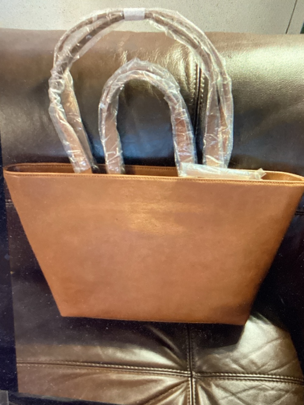 Women's Tan Tote Bag - Classic Everyday Carry - Picture 2 of 5